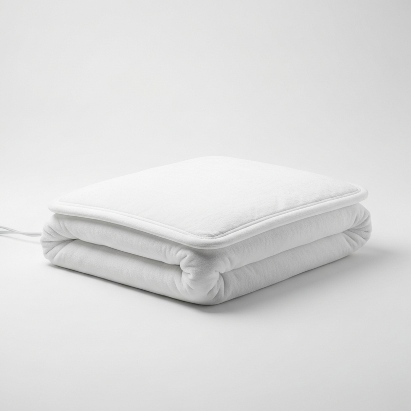 Homemate Queen Size electric blanket 213x228cm large, folded to show full size, white background
