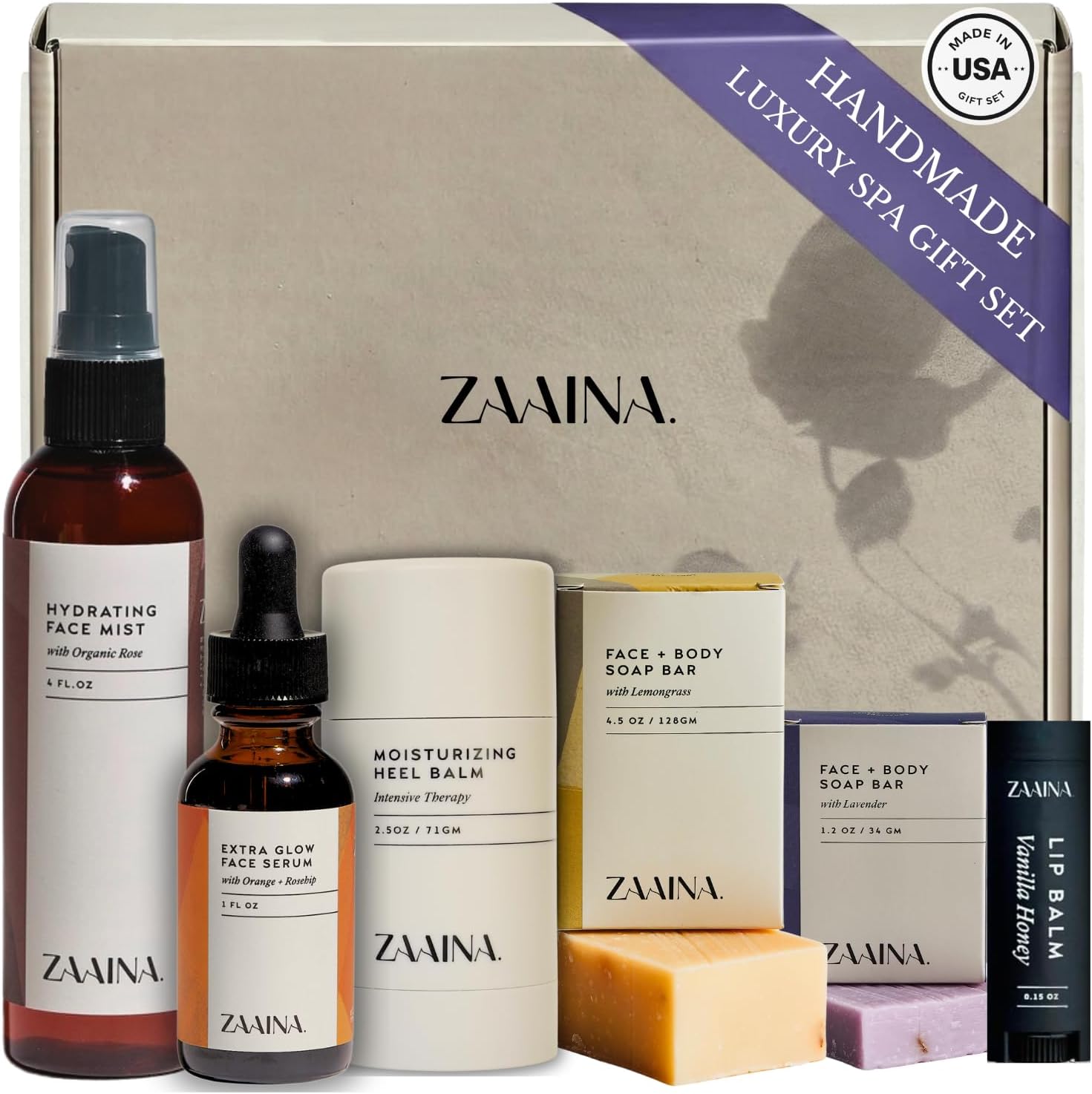 Kit Presente Spa em cesta com vela, bombas de banho, sal e loção, fundo branco